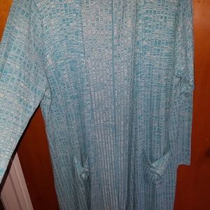 Lularoe xl Sarah ocean blue and white